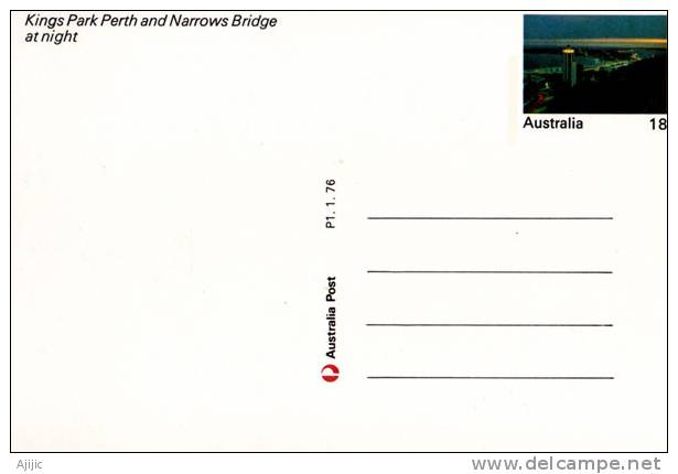 Australie. Pont Narrows & Kings Park A Perth. Entier Postal - Perth