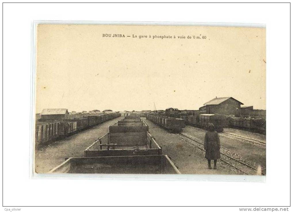 MAROC Bou Jniba Mines, Gare à Phosphates, Voie De 0.60m, Train, Ed ?, 192? - Autres & Non Classés