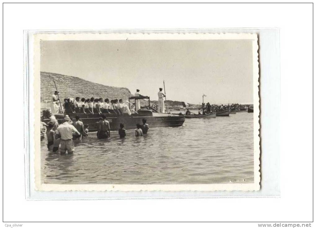 ALGERIE Arzew Photo, Procession De La Vierge, Notre Dame De La Mer, Bateau, Photo 9x13, 195? - Autres & Non Classés