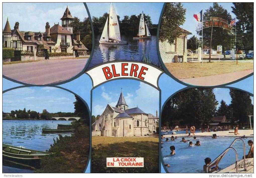 37 - BLERE - Camping - Piscine - La Grisolière - église LA CROIX EN TOURAINE - Bléré