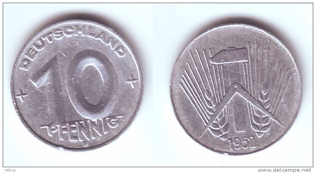 Germany DDR 10 Pfennig 1952 E - 10 Pfennig