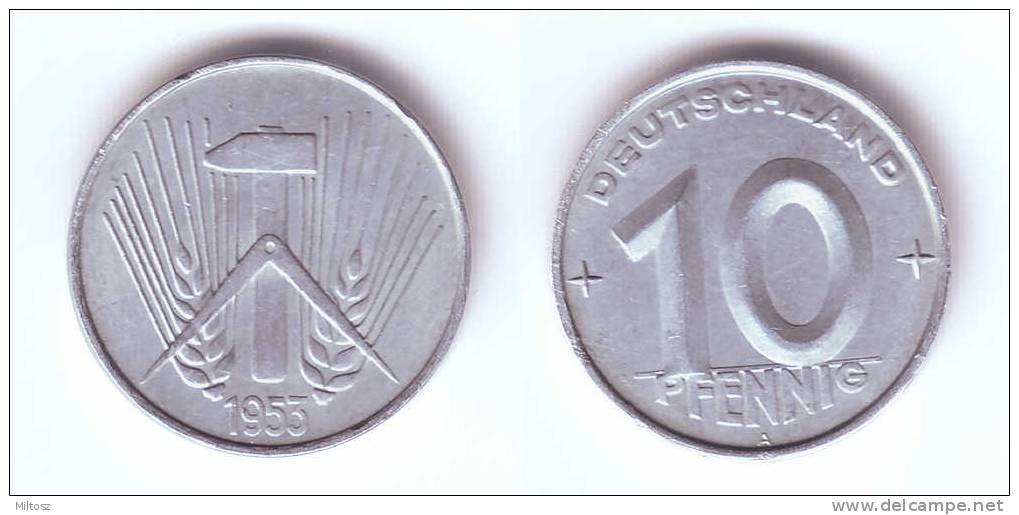 Germany DDR 10 Pfennig 1953 A - 10 Pfennig
