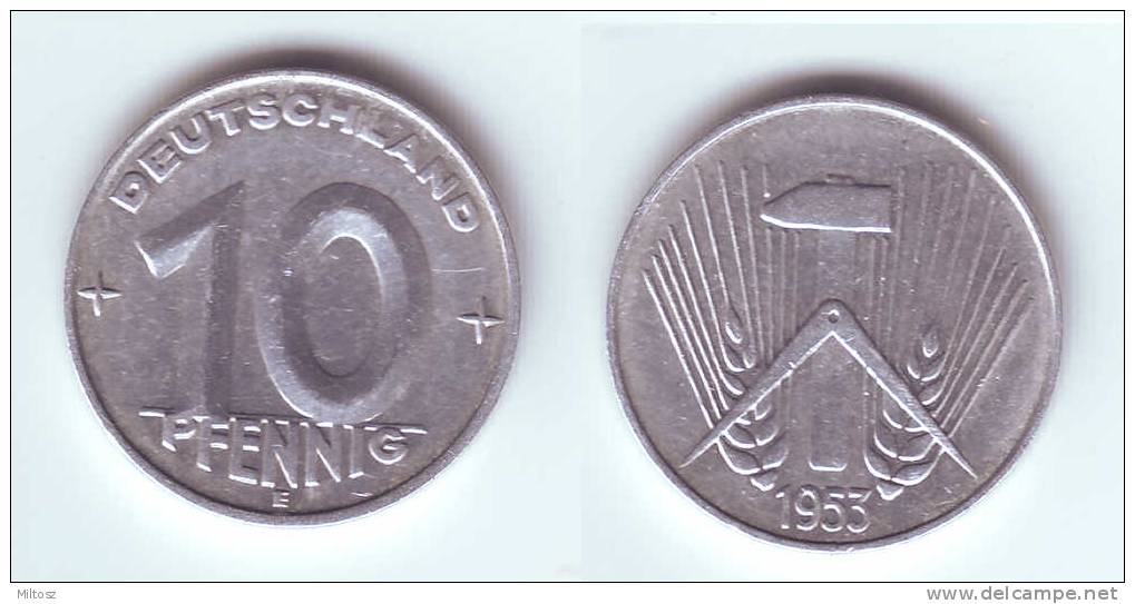 Germany DDR 10 Pfennig 1953 E - 10 Pfennig