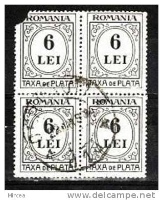 Roumanie Taxe Bloc De4 Oblitere Cernauti Actuellement Moldavie - Postage Due