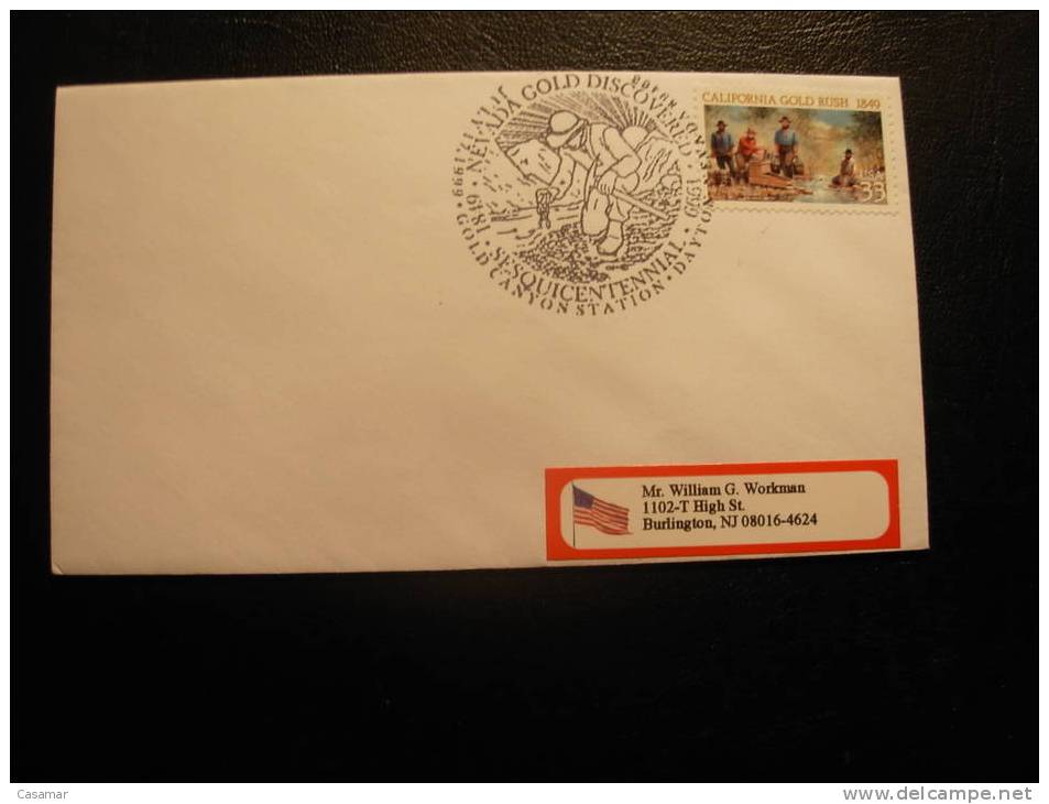 USA Gold Oro Or Mining Mineria Mine Mina Special Cancel Cover Sobre Enveloppe - Minerali