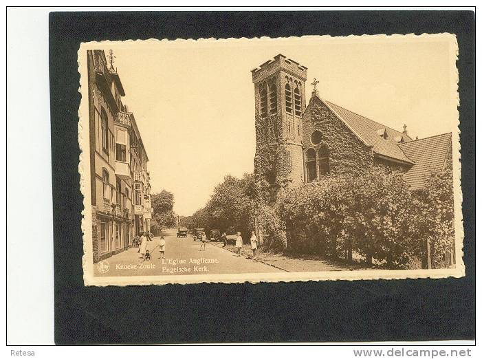 KNOCKE -ZOUTE L´EGLISE  ANGLICANE OUDE POSTKAART - INGEPLAKT GEWEEST - Knokke