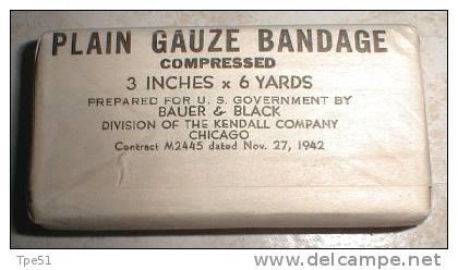 Pansement US Daté 1942 PLAIN GAUZE BANDAGE - 1939-45