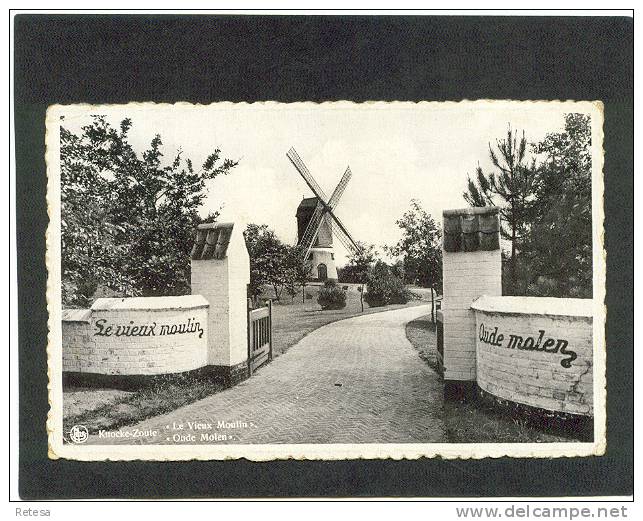 KNOCKE -ZOUTE  LE VIEUX MOULIN   OUDE POSTKAART - INGEPLAKT GEWEEST - Knokke