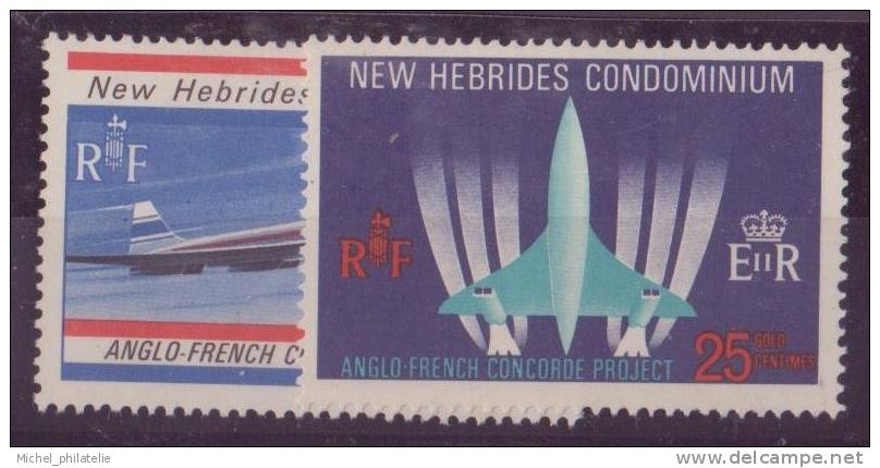 NOUVELLES-HEBRIDES N° 278/79** NEUF SANS CHARNIERE   AVION SUPERSONIQUE  LEGENDE ANGLAISE - Unused Stamps