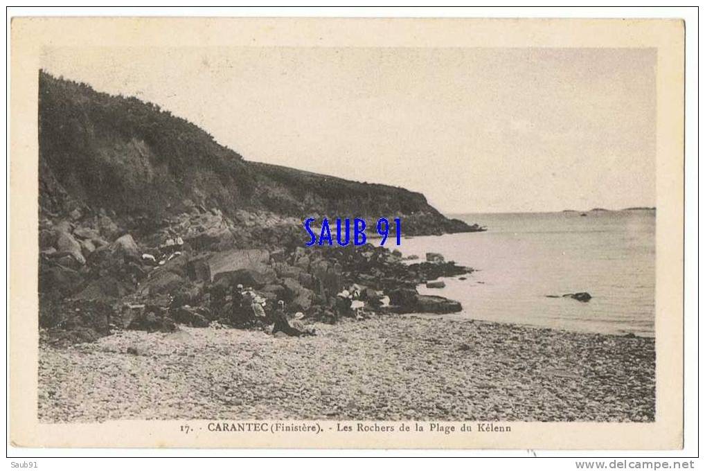 Lot De 2 CPA - Carantec -Les Rochers De La Plage Du Kélenn- N.L.Morlaix,,N°17-  -Circulé En 1931- Rochers Du Kélenn - Carantec