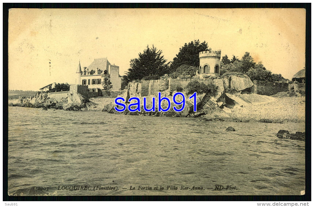 Lot De 3 CPA -Locquirec -Coup De Mer Sur La Pointe- La Roche Tombée, Les Aiguilles - Fortin Et La Villa Ker Anna - 5707 - Locquirec