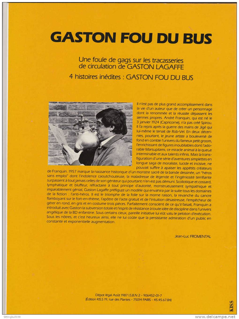 FRANQUIN. GASTON FOU DU BUS. EO 1987. Album Pub. Pour Les Transports Publics. 4 Histoires Inédites. Ed KIS.S. Logo RATP. - Advertentie