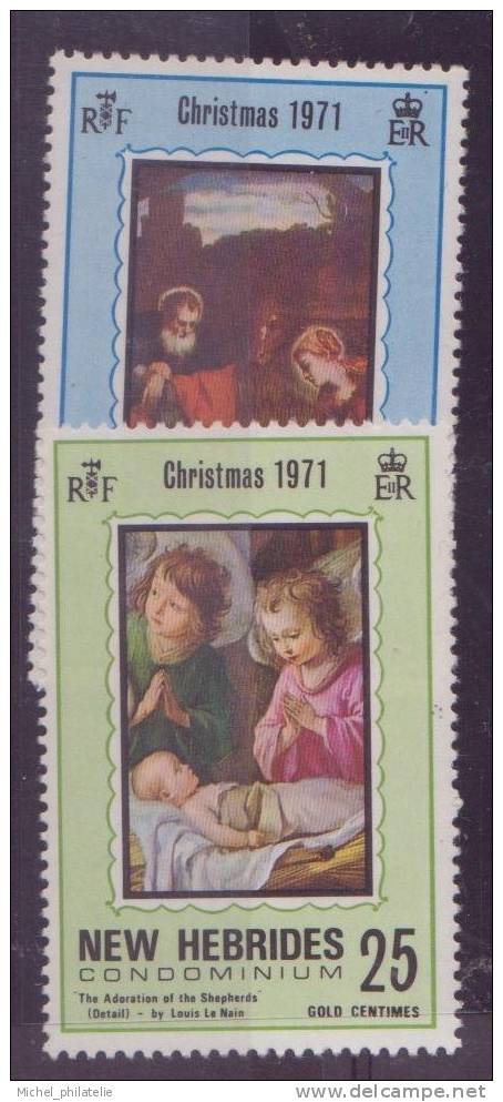 NOUVELLES-HEBRIDES N° 316/17** NEUF SANS CHARNIERE  NOEL LEGENDE ANGLAISE - Unused Stamps