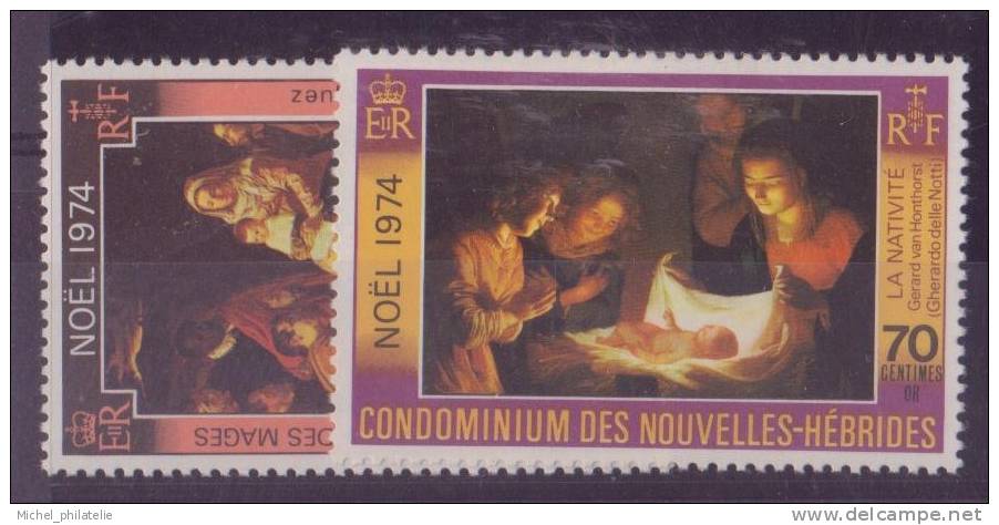 NOUVELLES-HEBRIDES N° 404/05** NEUF SANS CHARNIERE  NOEL  TABLEAUX - Unused Stamps
