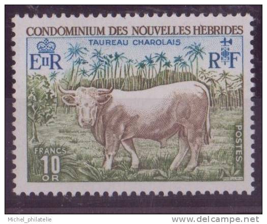 NOUVELLES-HEBRIDES N° 408** NEUF SANS CHARNIERE  TAUREAU CHAROLAIS - Unused Stamps