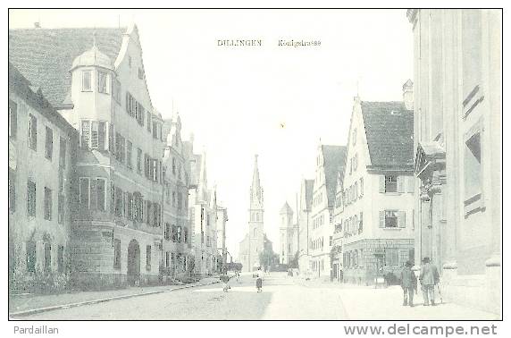 ALLEMAGNE.  DILLIGEN S. DANUBE.  KÖNIGSTRASSE.  GROS PLAN.  ANIMATION. - Dillingen