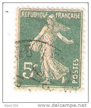 TIMBRE  FRANCE ANNEE 1907 - "Semeuse Fond Plein Sans Sol" OBLITERE - Used Stamps