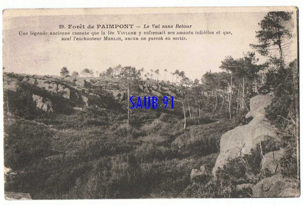 Forêt De Paimpont - Le Val Sans Retour - Gabriel N°29 - Circulé En 1935- Réf:5762 - Paimpont