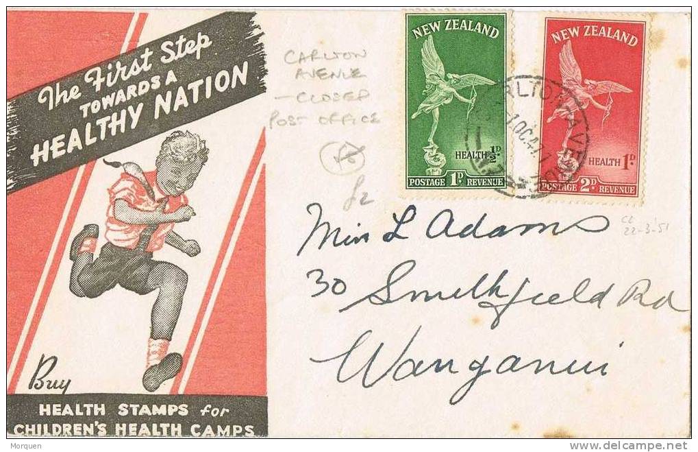 2018. Carta Nueva Zelanda. CARLTON 1947. . Childrens Healthy Nation - Briefe U. Dokumente