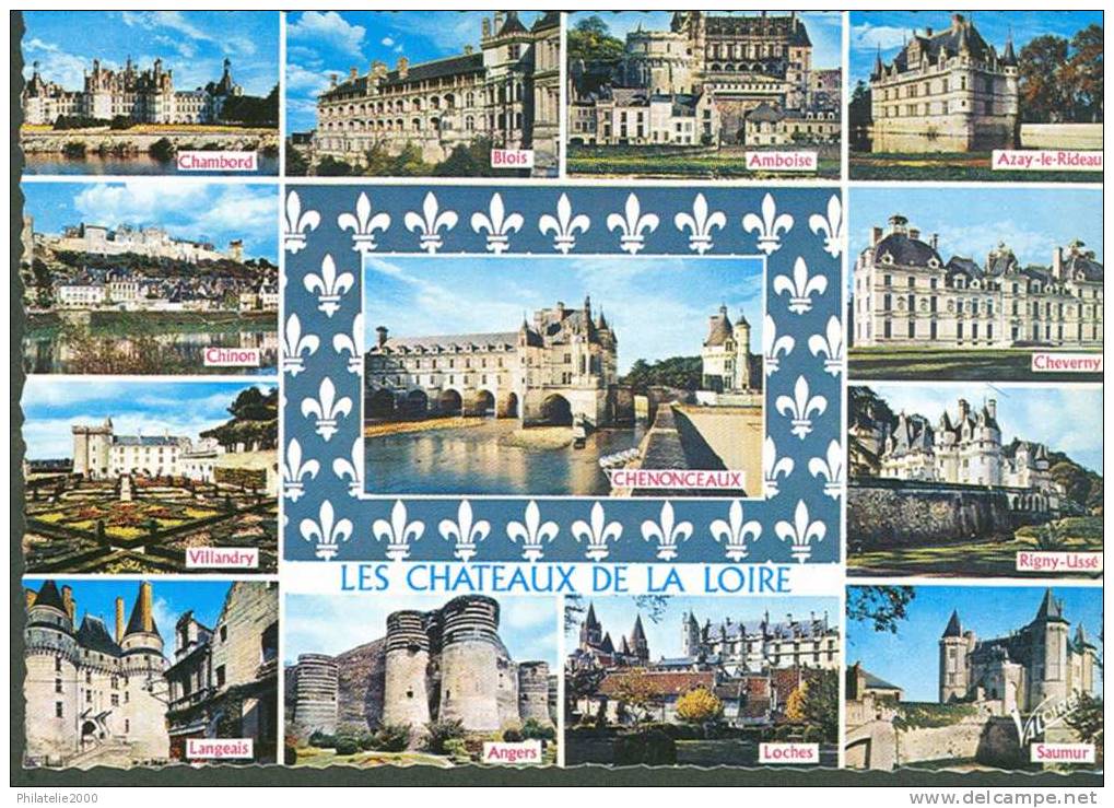 CPA Chateaux De La Loire 7 Cartes - Centre-Val De Loire