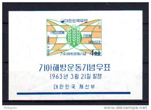 Corée Du Sud 1963, Campagne Contre La Faim, Bf 59 Xx, Cote 7,50 € - Against Starve
