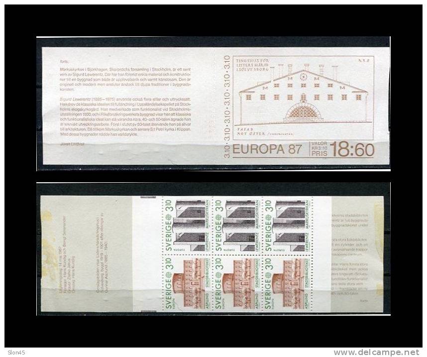 Sweden 1987 MI Blatt 14 Booklet With 6 Stamps Unused. - 1981-..