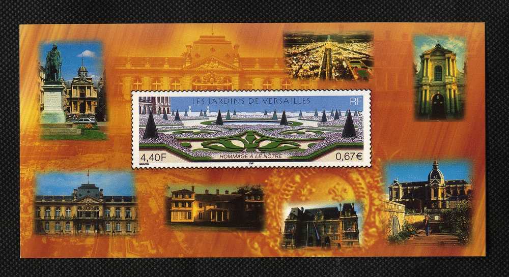 PAP PRET A POSTER SIMILI ENTIERS JARDIN DE VERSAILLES 2001 - Official Stationery