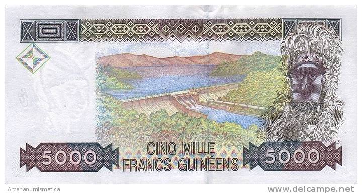 GUINEA  SET/JUEGO  100,500,1.000,5.000  FRANCOS  KM#35-38     SC/UNC/PLANCHA     DL-7575