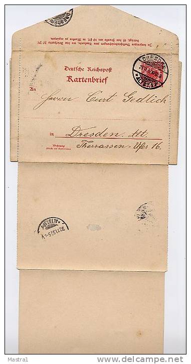 DR K2 Kartenbrief  Borek 2Ib Dresden M. Rand 1897  Kat. 15,00 € - Other & Unclassified