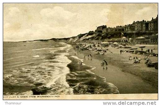 FROM  BOURNEMOUTH   PIER  - WEST CLIFF & SANDS - CARTE ANIMEE  -  ( Trace Petite Pliure Angle Haut Droit ) - Bournemouth (a Partire Dal 1972)