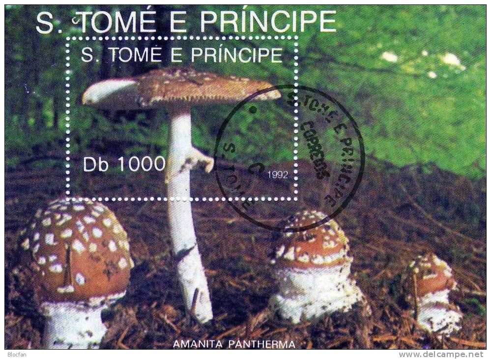WWF 1992 Pantherpilz Wiesenchampion St. Thomas-Islands Prinzen-Insel Block 283/4 O 24€ Poisson Bloc Sheet From Africa - São Tomé Und Príncipe