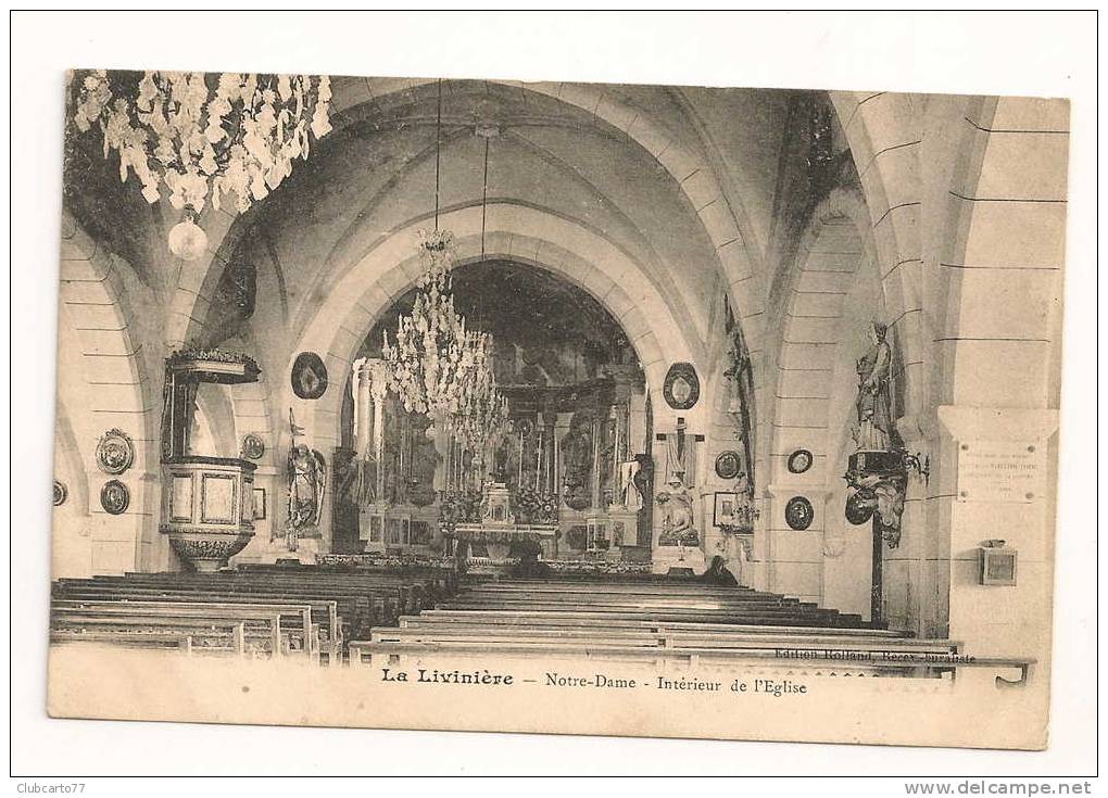 La Livinière (34) : Intérieur De L'église ND Environ 1910. - Autres & Non Classés