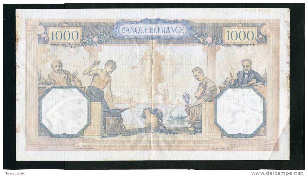 1000 Francs Cérès Et Mercure 1927 Modifié Du 02/02/1939 Fay 38/34 !!! - 1 000 F 1927-1940 ''Cérès Et Mercure''