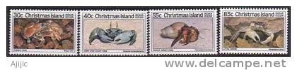 Ile Christmas. Faune Marine  1 Ere Serie Crabes 4 T-p Neufs **. Yv.# 198/201. Cote 8.00 € - Christmas Island