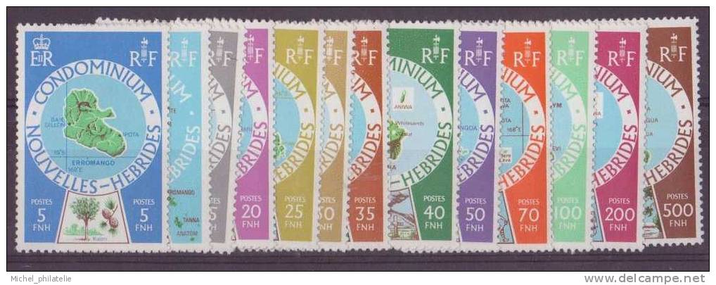 NOUVELLES-HEBRIDES N° 495/507** NEUF SANS CHARNIERE  CARTOGRAPHIE DES ILES - Unused Stamps