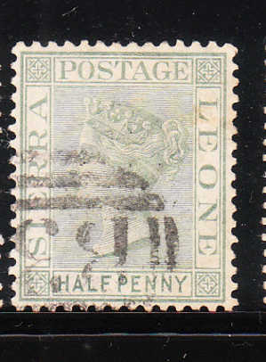 Sierra Leone 1883-93 Queen Victoria 1/2p Used - Sierra Leona (...-1960)