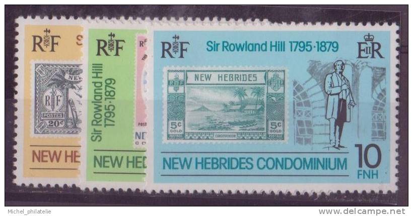 NOUVELLES-HEBRIDES N° 556/58** NEUF SANS CHARNIERE   SIR ROWLAND HILL   LEGENDE ANGLAISE - Neufs