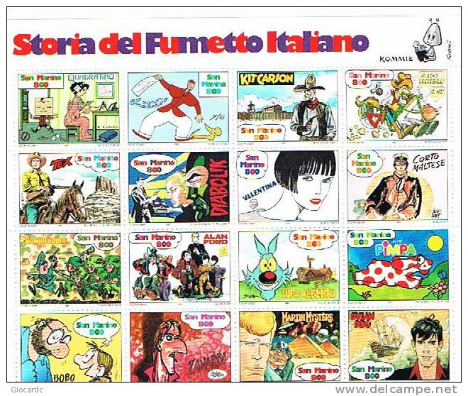 SAN MARINO - UNIF.BF56 FOGLIETTO - 1997  STORIA DEL FUMETTO ITALIANO (PERSONAGGI E AUTORI) - NUOVO ** - Blocs-feuillets