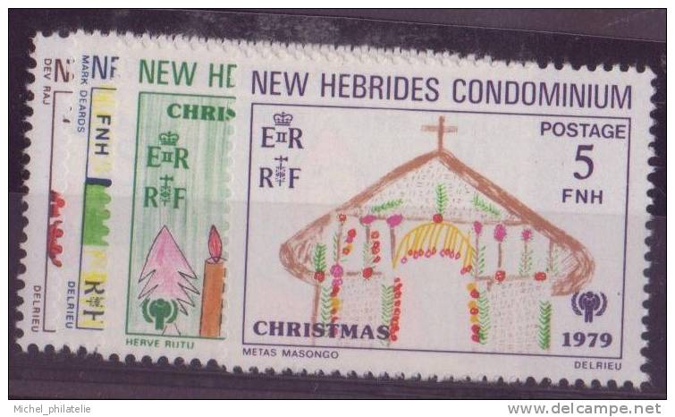 NOUVELLES-HEBRIDES N° 571/74** NEUF SANS CHARNIERE  DESSINS D'ENFANTS   LEGENDE ANGLAISE - Unused Stamps