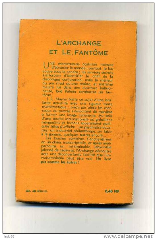 - L'ARCHANGE ET LE FANTOME . PAR J.-L. MAYNE . LE MASQUE 1961 - Le Masque