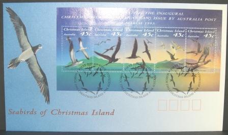Christmas Island 1993 Seabirds Miniature Sheet FDC - Christmas Island
