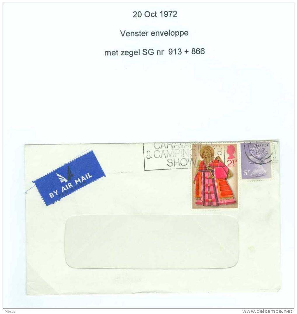 1972 SG 913 + 866 VENSTER ENVELOPPE  - BOX CANCELL. - Unclassified