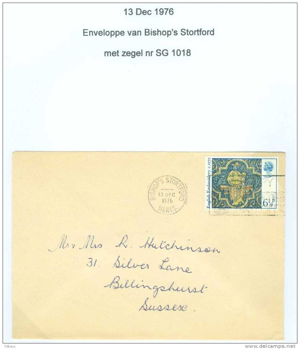 1976 SG 1018 LP ENVELOPPE BISHOP'S STORTFORD TO BILLINGSHURST - BOX CANCELL. - Unclassified