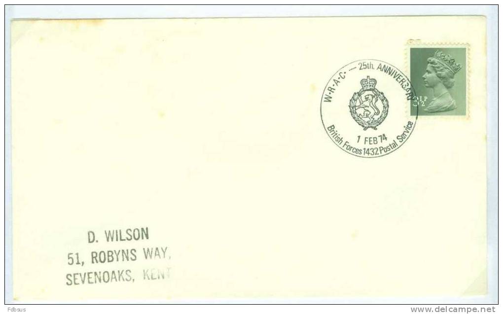 1974 BRITISH FORCES MILITARY CANCELLATIONS  - ENVELOPPE TO SEVENOAKS - Non Classés