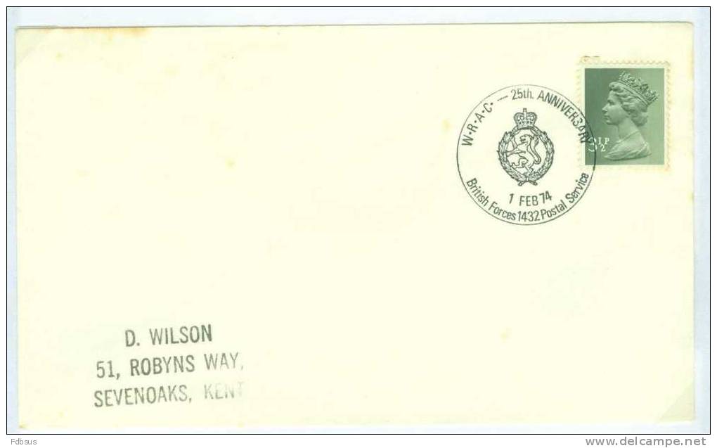 1974 BRITISH FORCES MILITARY CANCELLATIONS  - ENVELOPPE TO SEVENOAKS - Unclassified