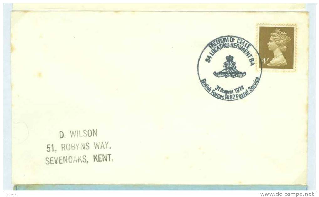 1974 BRITISH FORCES MILITARY CANCELLATIONS  - ENVELOPPE TO SEVENOAKS - Non Classés