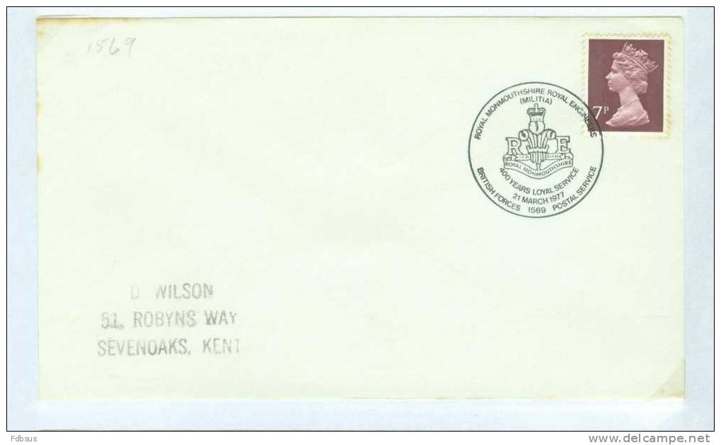 1977 BRITISH FORCES MILITARY CANCELLATIONS  -  ENVELOPPE TO SEVENOAKS - Unclassified