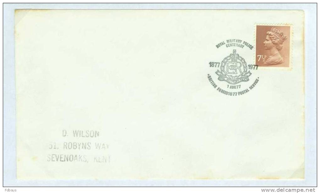 1977 BRITISH FORCES MILITARY CANCELLATIONS  -  ENVELOPPE TO SEVENOAKS - Sin Clasificación