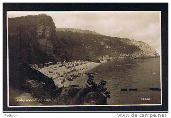 RB 543 - Early Real Photo Postcard - Bathing Huts & Boats Oddicombe Beach Near Torquay Devon - Torquay