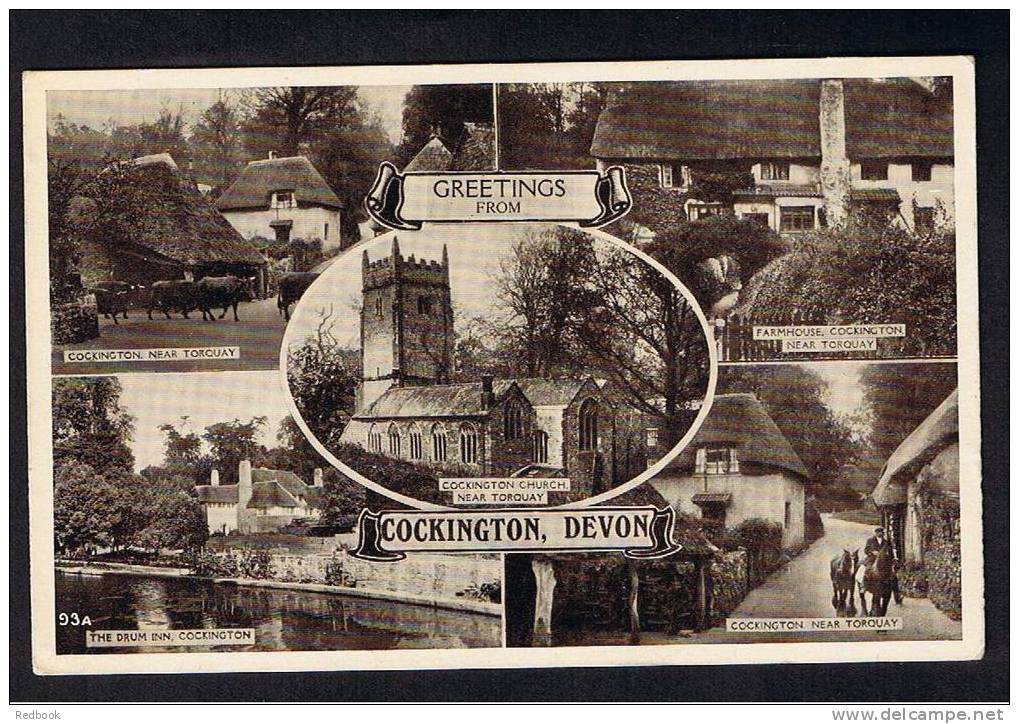 RB 543 - 1948 Multiview Postcard - Cockington Torquay Devon - Torquay